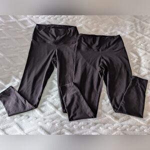 Felina High Waisted Soft Black Leggings, 2x Pair, Size Medium